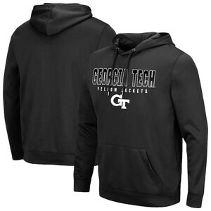 Men's Colosseum Black Georgia Tech Yellow Jackets Blackout 3.0 Pullover Hoodie L